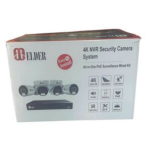 Elder 4K 8 Channel 12MP NVR Security Camera System PoE w/ 4TB HDD New Open Box